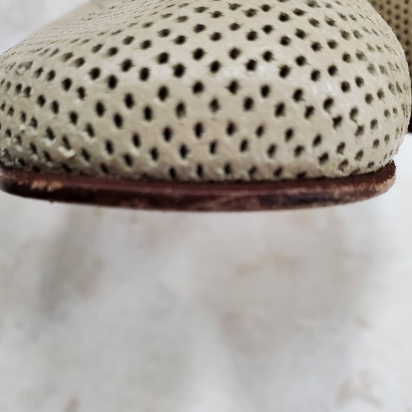 Valleverde sling back shoes womens size 36 US 6.5 beige perforated leather Italy - Picture 14 of 16